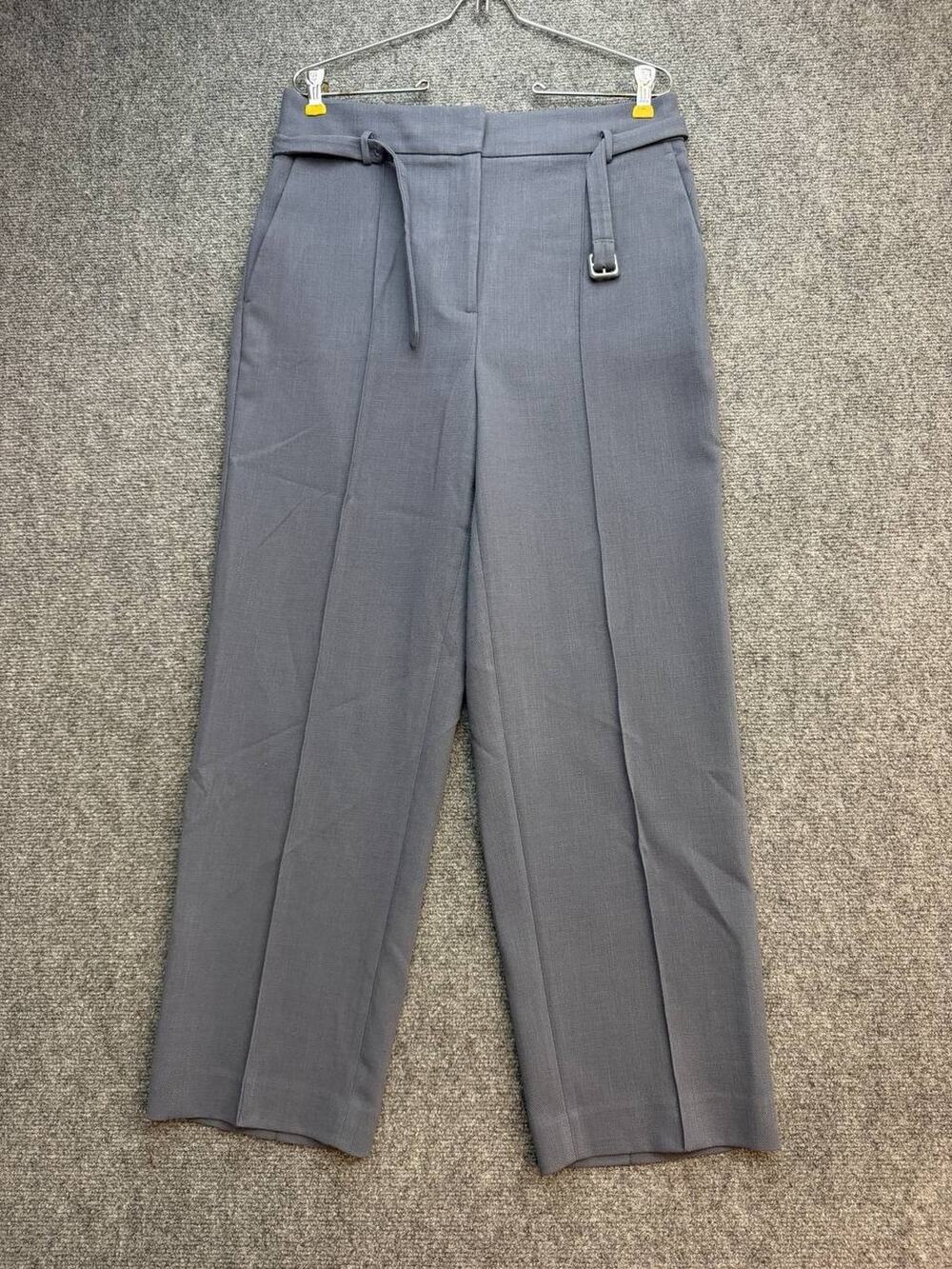 Ann Taylor Women’s Size 8 Blue Gray Belted Wide Leg Dress Pants Trousers